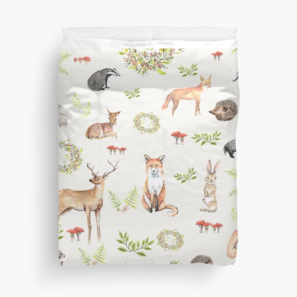 "Woodland Animals" Duvet Cover for Sale by SallyJTaylor Redbubble
