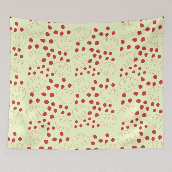 Item preview, pastel green with leaf and red dots designed and sold by 3Akshithaa.