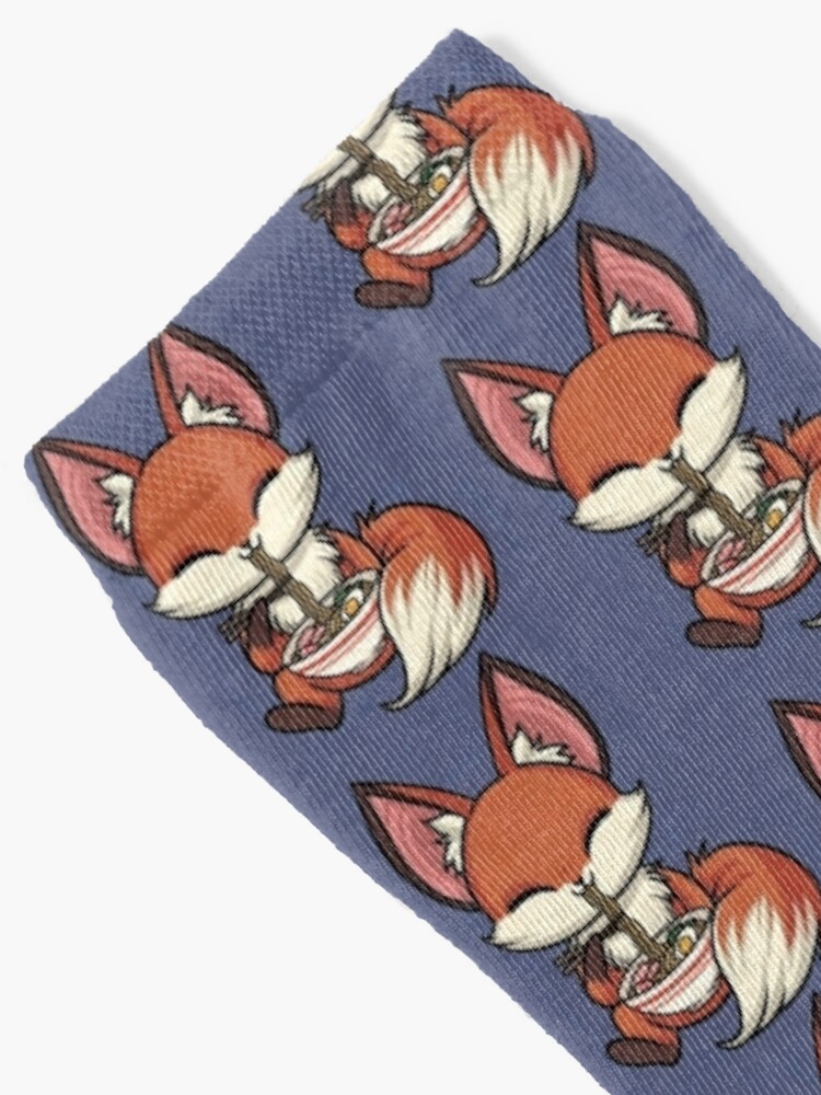 Kawaii Ramen Fox Cute Socks for Sale by azmndesigns