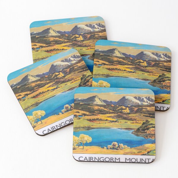 Item preview, Cairngorm Mountains retro poster designed and sold by CorasPosters.
