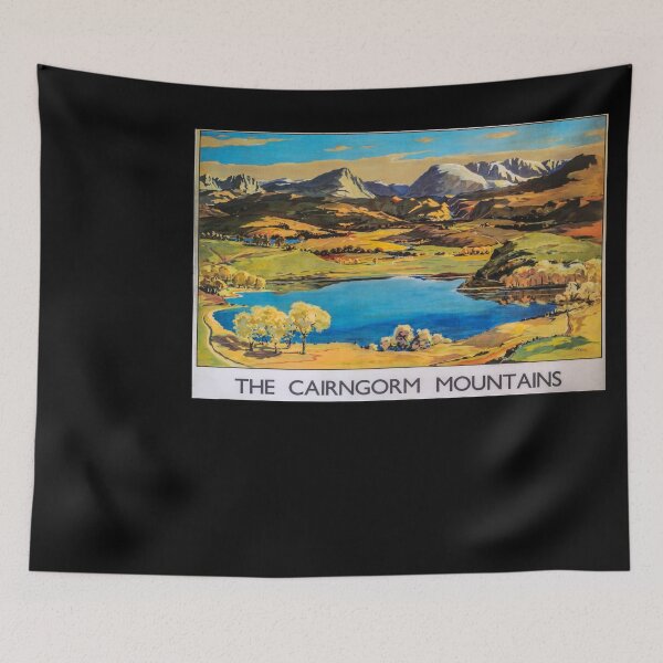 Item preview, Cairngorm Mountains retro poster designed and sold by CorasPosters.