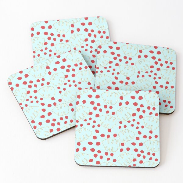 Item preview, pastel blue with leaf and red dots designed and sold by 3Akshithaa.
