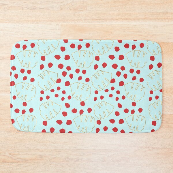 Item preview, pastel blue with leaf and red dots designed and sold by 3Akshithaa.