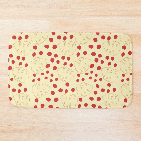 Item preview, pastel yellow with leaf and red dots designed and sold by 3Akshithaa.