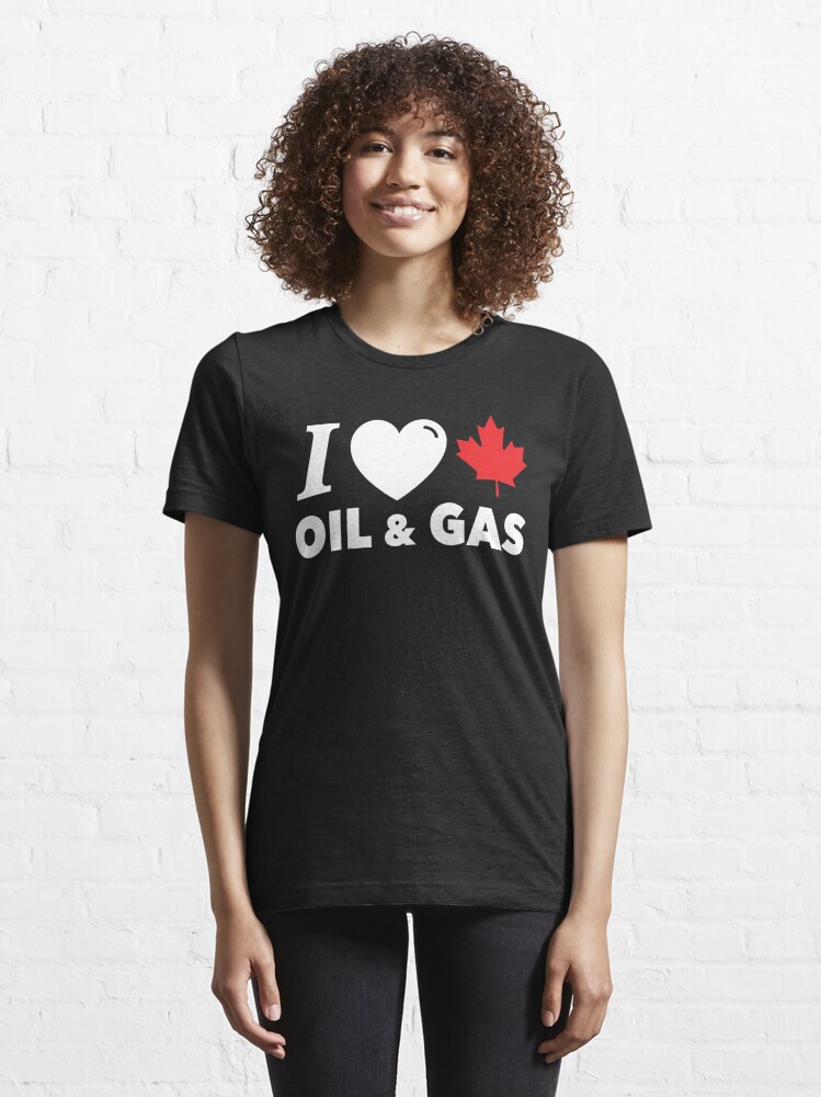 I Love Canadian Oil And Gas Red Heart And Maple Leaf Alberta Pipelines Black Background Hd High