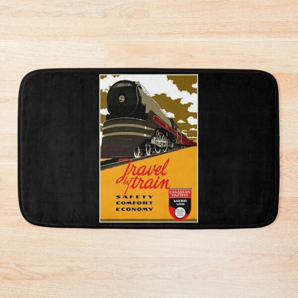 Item preview, Travel by Train retro poster designed and sold by CorasPosters.