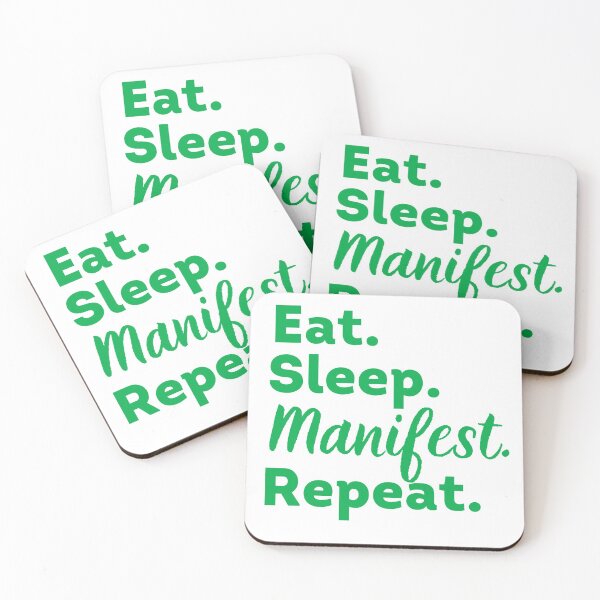 Item preview, Green Eat Sleep Manifest Repeat - Law of Attraction designed and sold by LoA-Lady.