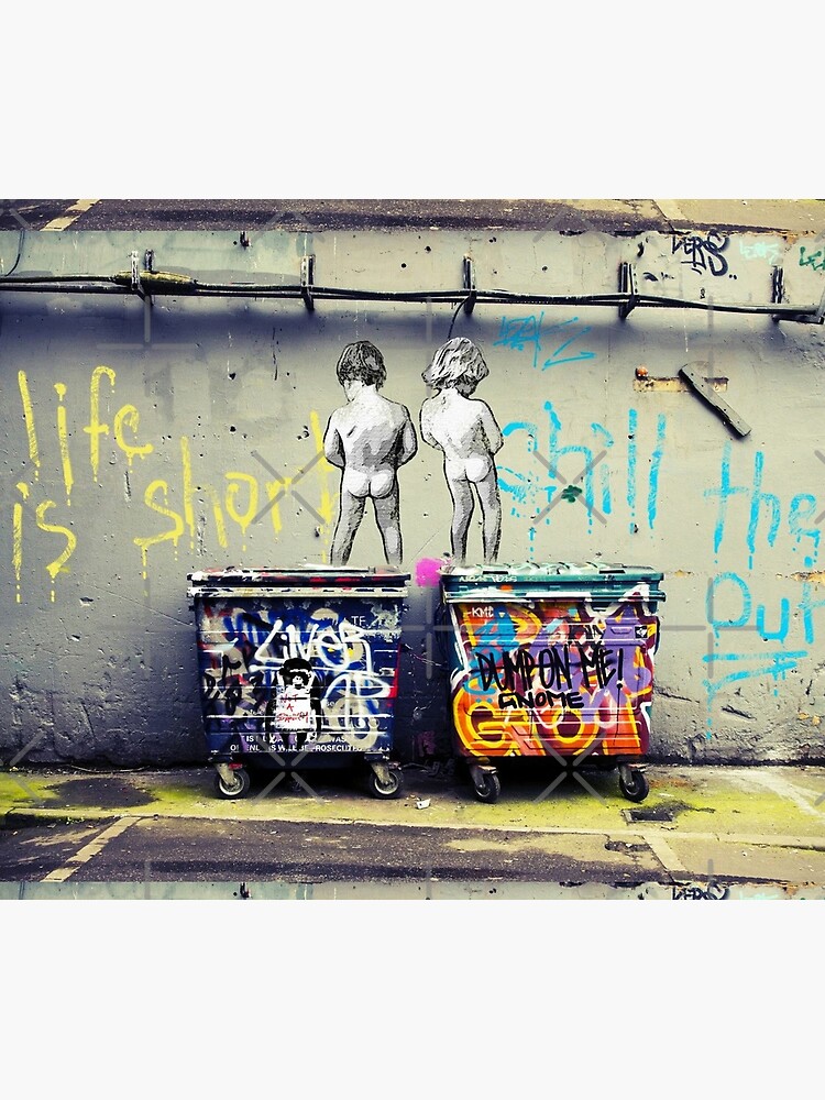 Thumbnail 2 of 2, Duvet Cover, Banksy Chill the Duck Out designed and sold by WE-ARE-BANKSY.