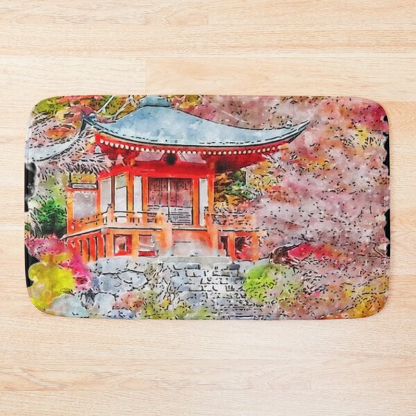 Item preview, Japanese temple autumn designed and sold by Rakos-Merch.