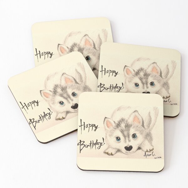 Item preview, Happy Birthday Husky Apollo  designed and sold by Astor's Art.