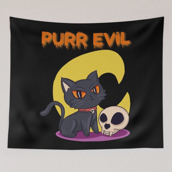Item preview, Purr Evil Cat Halloween designed and sold by NoelBourke.