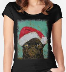 Santa Pug Women's Fitted Scoop T-Shirt