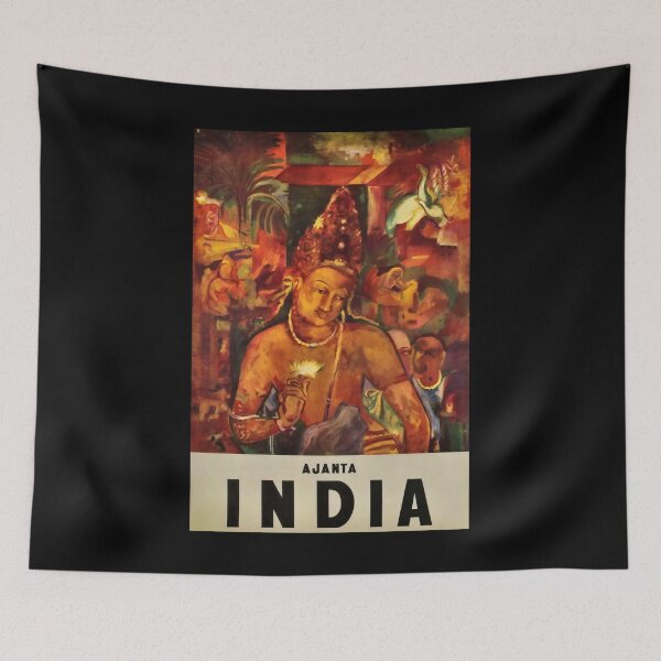 Item preview, Ajanta retro poster designed and sold by CorasPosters.