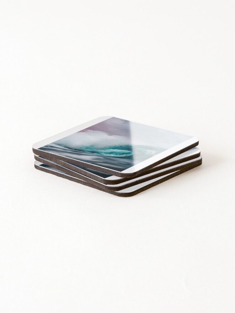 Thumbnail 4 of 5, Coasters (Set of 4), Ocean waves bathmat designed and sold by OneTimeEngineer.