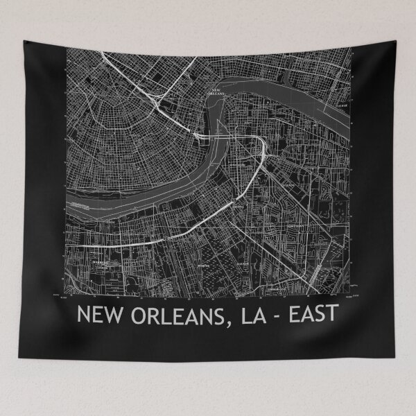 Item preview, NEW ORLEANS, LA - EAST Topographical Map Black designed and sold by PGHPhotoCo.