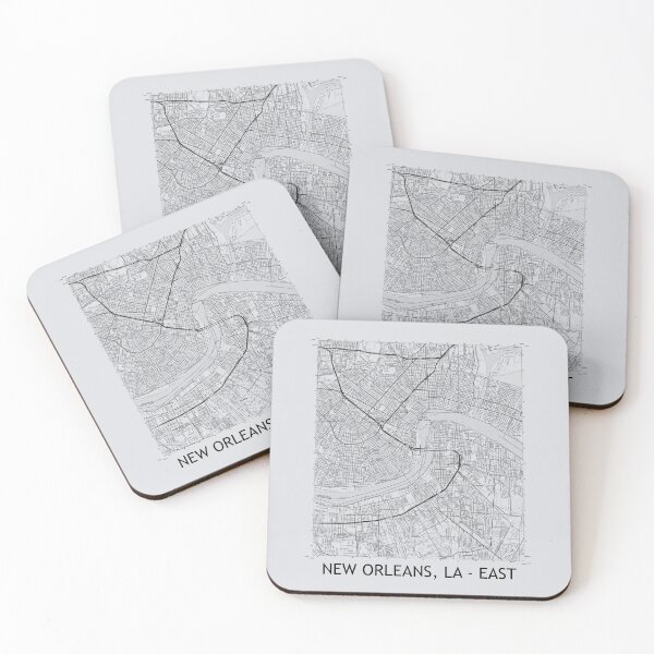 Item preview, NEW ORLEANS, LA - EAST Topographical Map Grey designed and sold by PGHPhotoCo.