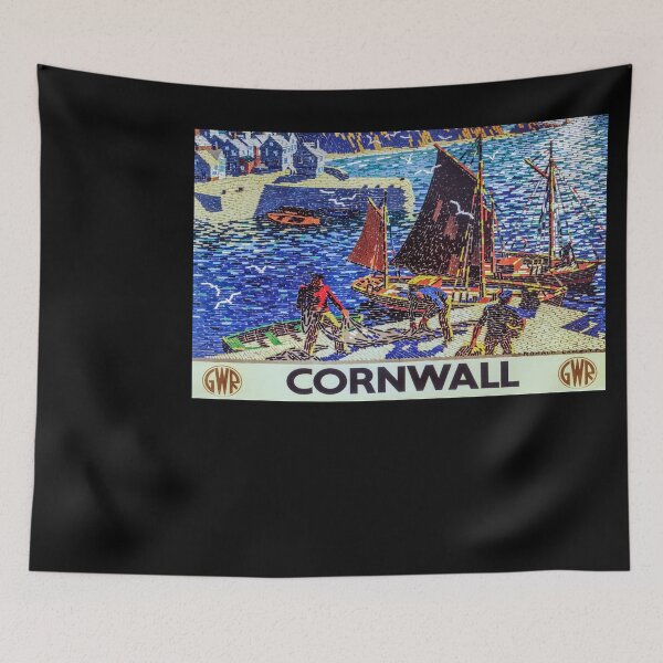 Item preview, Cornwal retro poster designed and sold by CorasPosters.