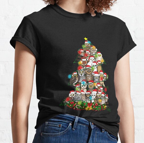 Christmas Tree Owl Lovers Xmas Sweater Gifts Classic T-Shirt