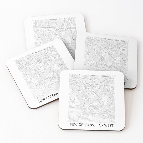 Item preview, NEW ORLEANS, LA - WEST Topographical Map Black & White designed and sold by PGHPhotoCo.