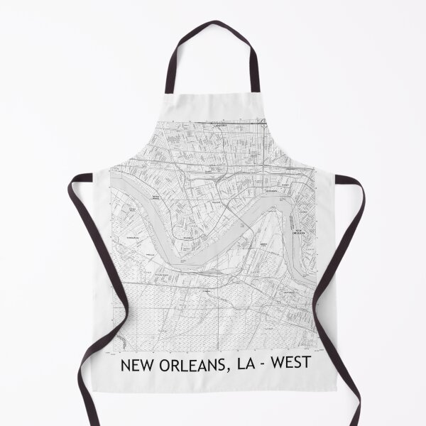 Item preview, NEW ORLEANS, LA - WEST Topographical Map Black & White designed and sold by PGHPhotoCo.