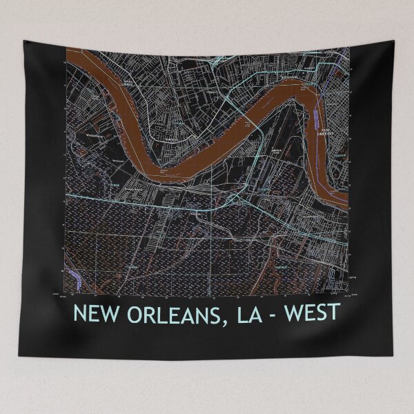 Item preview, NEW ORLEANS, LA - WEST Topographical Map Dark designed and sold by PGHPhotoCo.