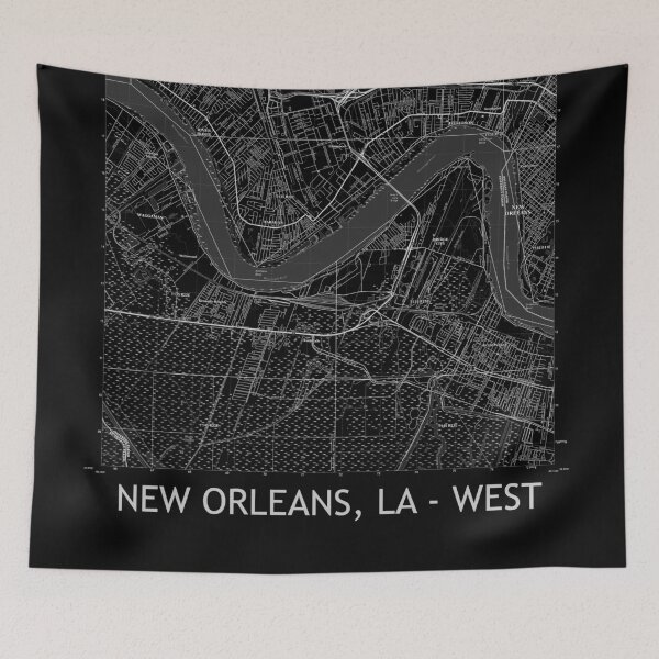 Item preview, NEW ORLEANS, LA - WEST Topographical Map Black designed and sold by PGHPhotoCo.