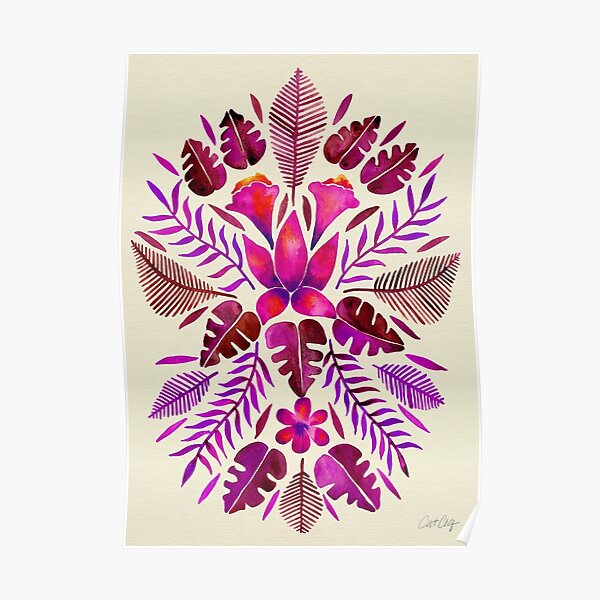 Tropical Symmetry – Magenta Poster
