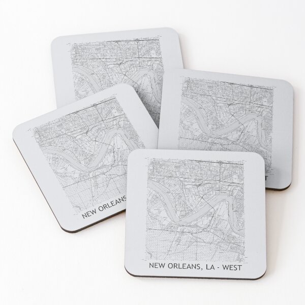 Item preview, NEW ORLEANS, LA - WEST Topographical Map Grey designed and sold by PGHPhotoCo.