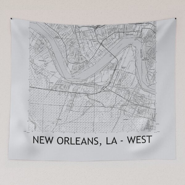 Item preview, NEW ORLEANS, LA - WEST Topographical Map Grey designed and sold by PGHPhotoCo.