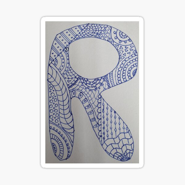 "Letter 'R' in blue doodle art" Sticker for Sale by Ranna25 | Redbubble