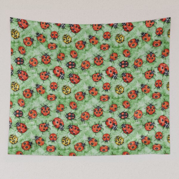 Item preview, Ladybirds on Green designed and sold by Katy Jones.