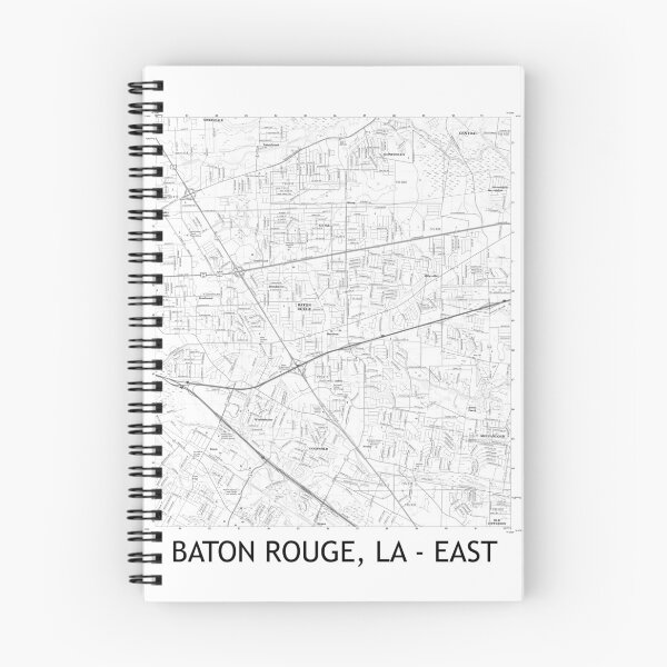 Item preview, Baton Rouge, LA - EAST Topographical Map Black & White designed and sold by PGHPhotoCo.