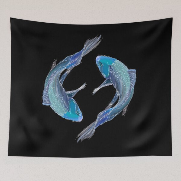Item preview, Japanese Koi Fish Blue Ying Yang designed and sold by bunchofroses.