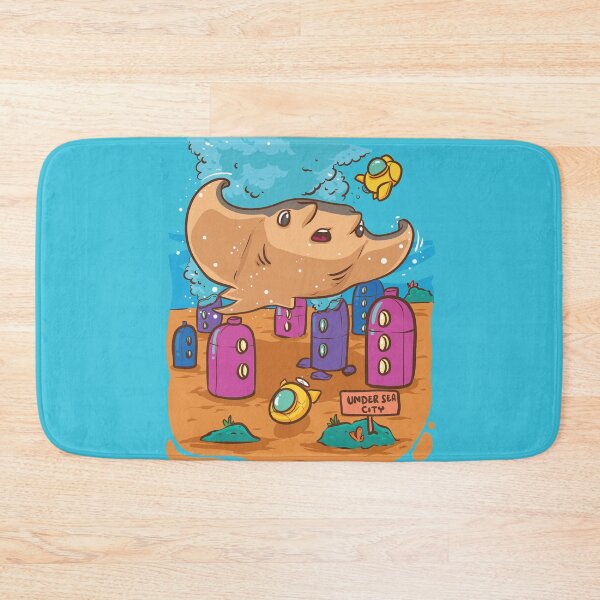 Item preview, Cute manta ray visiting Under Sea City designed and sold by MissCookieFairy.
