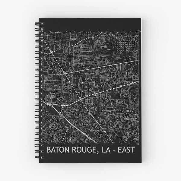 Item preview, Baton Rouge, LA - EAST Topographical Map Black designed and sold by PGHPhotoCo.