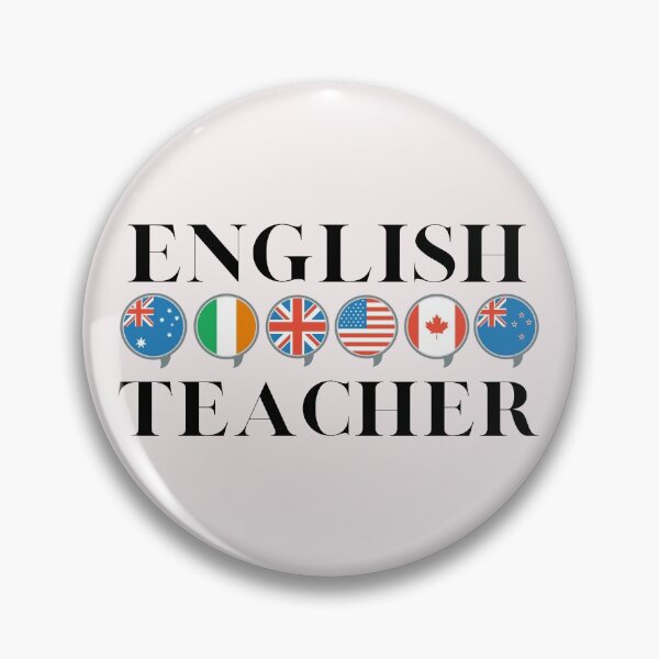 Item preview, English Teacher Gift Flags Speech Bubbles designed and sold by Time4German.