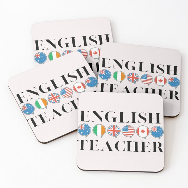 Item preview, English Teacher Gift Flags Speech Bubbles designed and sold by Time4German.