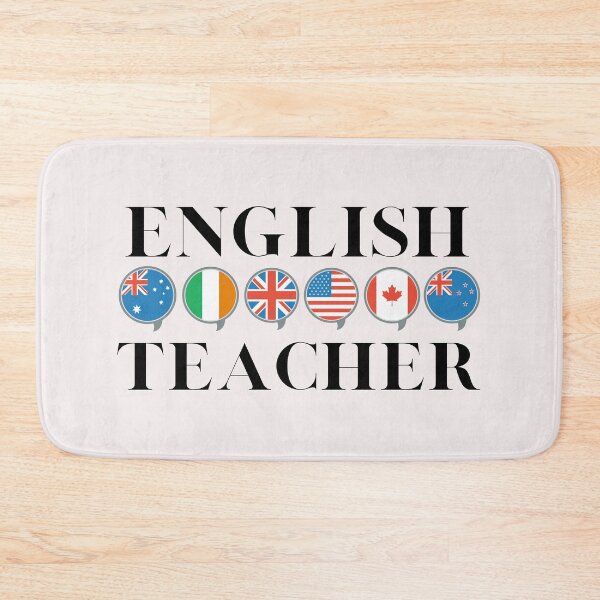Item preview, English Teacher Gift Flags Speech Bubbles designed and sold by Time4German.