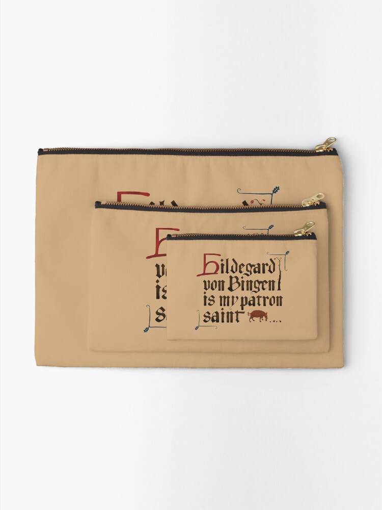 Thumbnail 2 of 4, Zipper Pouch, Hildegard Von Bingen is my Patron Saint designed and sold by venturevictrix.
