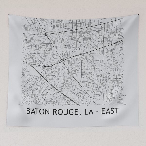 Item preview, Baton Rouge, LA - EAST Topographical Map Grey designed and sold by PGHPhotoCo.