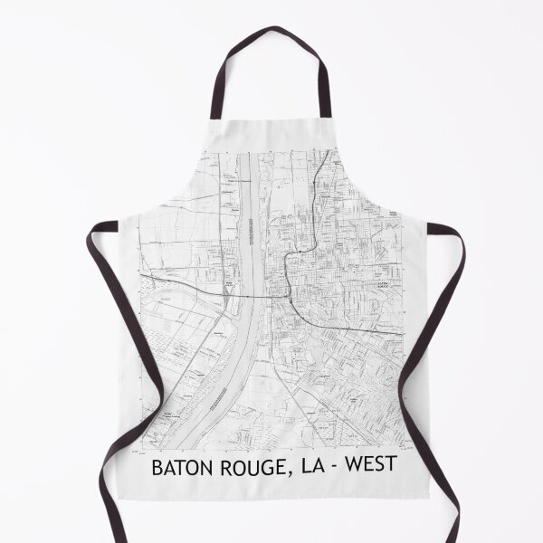 Item preview, Baton Rouge, LA - WEST Topographical Map Black & White designed and sold by PGHPhotoCo.