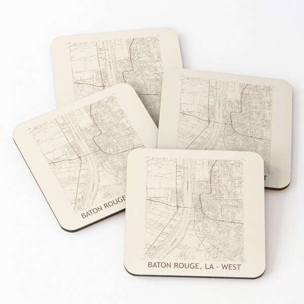 Item preview, Baton Rouge, LA - WEST Topographical Map Vintage designed and sold by PGHPhotoCo.