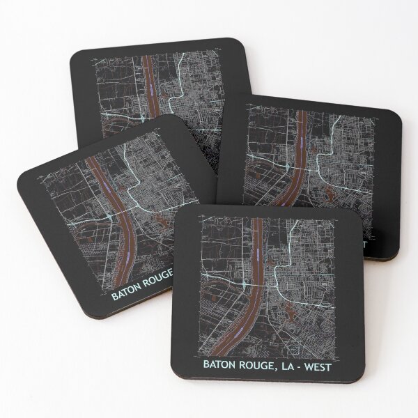 Item preview, Baton Rouge, LA - WEST Topographical Map Dark designed and sold by PGHPhotoCo.