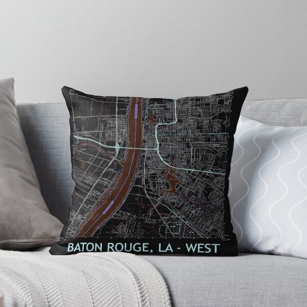 Item preview, Baton Rouge, LA - WEST Topographical Map Dark designed and sold by PGHPhotoCo.