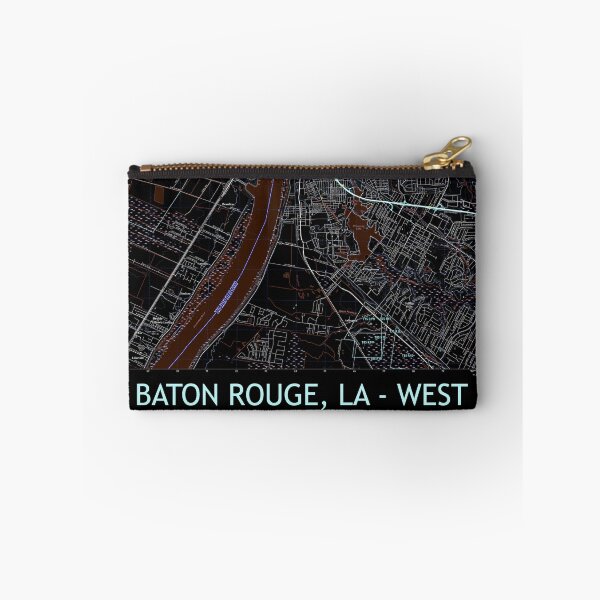 Item preview, Baton Rouge, LA - WEST Topographical Map Dark designed and sold by PGHPhotoCo.