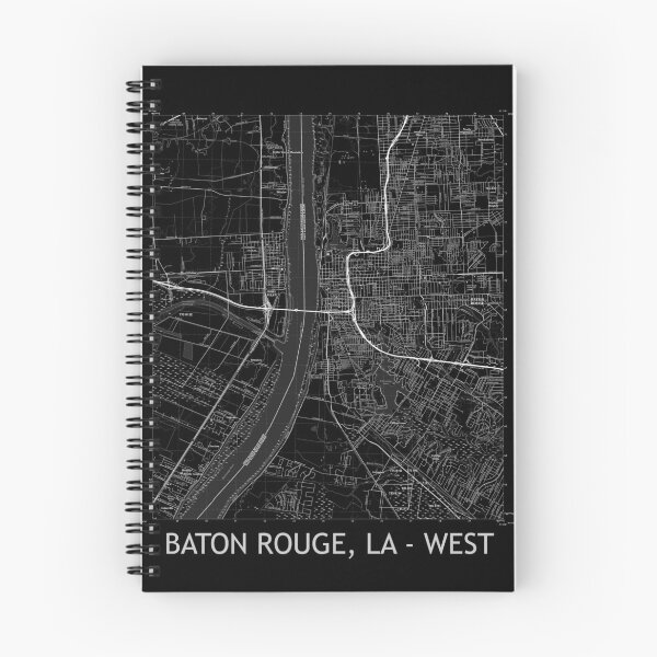 Item preview, Baton Rouge, LA - WEST Topographical Map Black designed and sold by PGHPhotoCo.