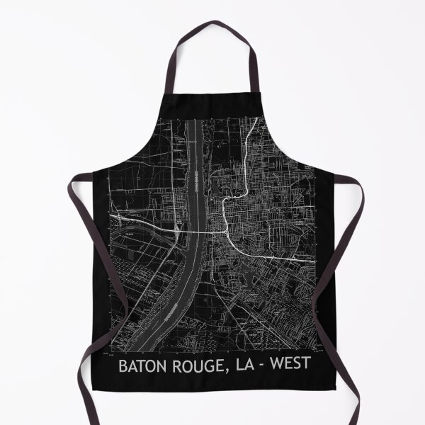 Item preview, Baton Rouge, LA - WEST Topographical Map Black designed and sold by PGHPhotoCo.