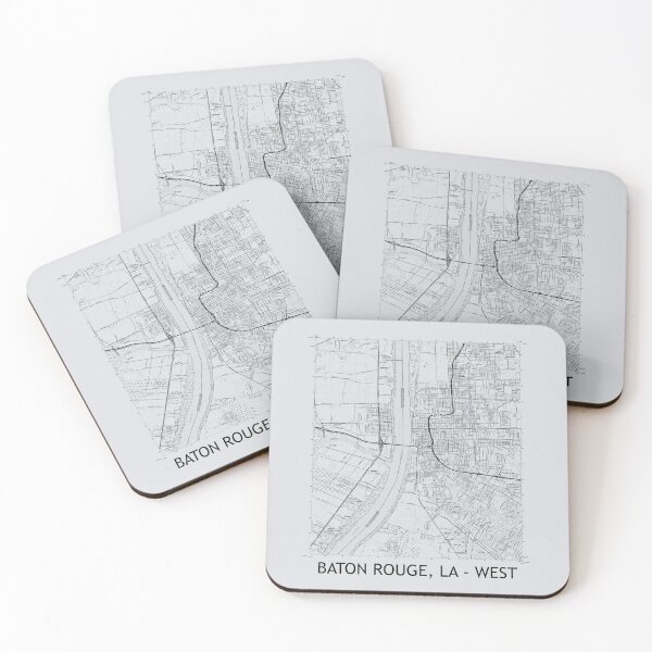 Item preview, Baton Rouge, LA - WEST Topographical Map Grey designed and sold by PGHPhotoCo.