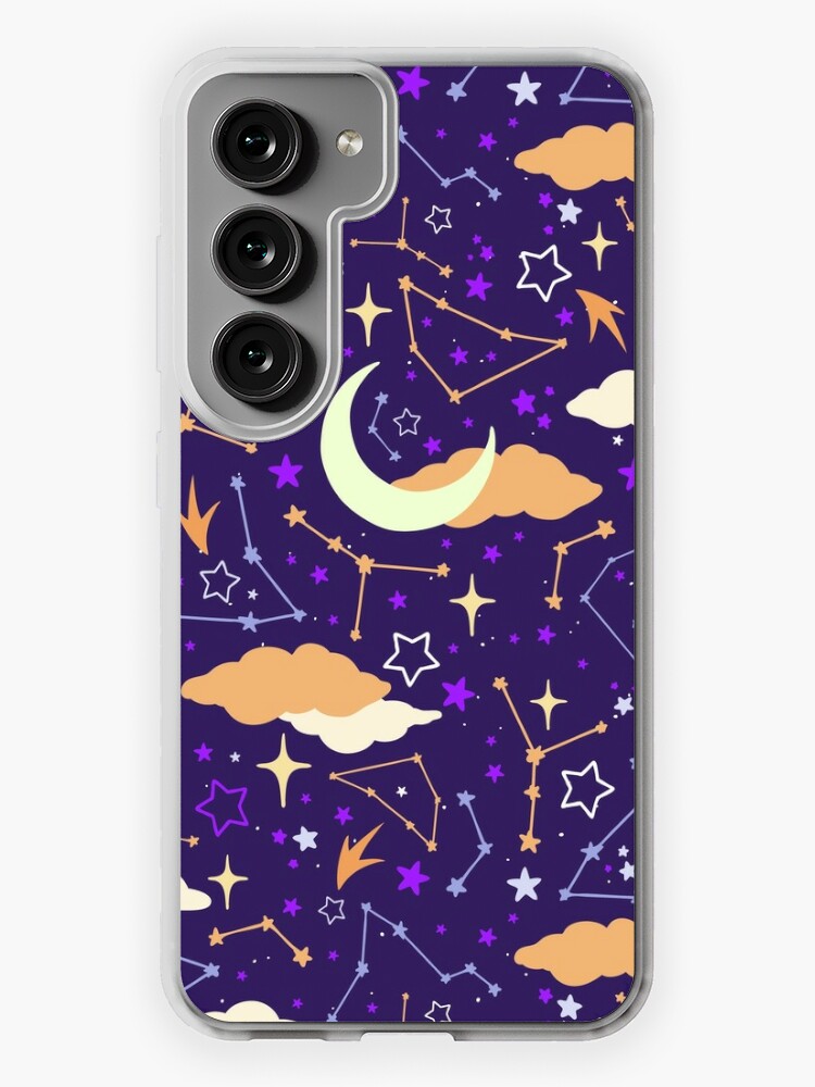 Samsung Galaxy Phone Case, Constellation Stars and Moons in Halloween Colours designed and sold by evannave
