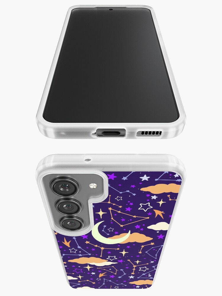 Thumbnail 3 of 4, Samsung Galaxy Phone Case, Constellation Stars and Moons in Halloween Colours designed and sold by evannave.